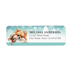Christmas Pomeranian Return Address Labels