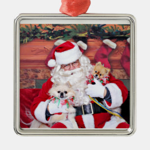 Christmas - Pomeranian - Toby & Andy Metal Ornament