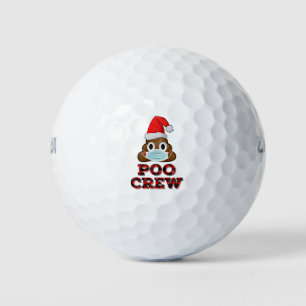 Christmas Poo Crew Shirt Face Mask Poop Emoji Red Golf Balls