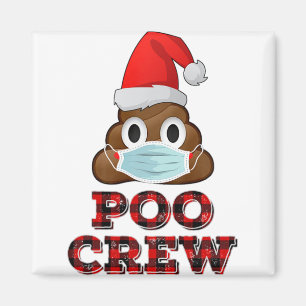 Christmas Poo Crew Shirt Face Mask Poop Emoji Red Magnet