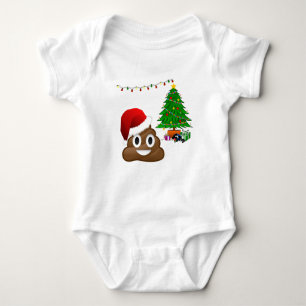 christmas poo emoji baby bodysuit