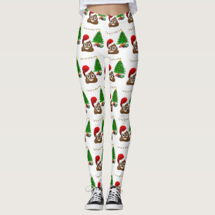 christmas poo emoji leggings
