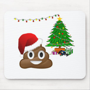 christmas poo emoji mouse pad