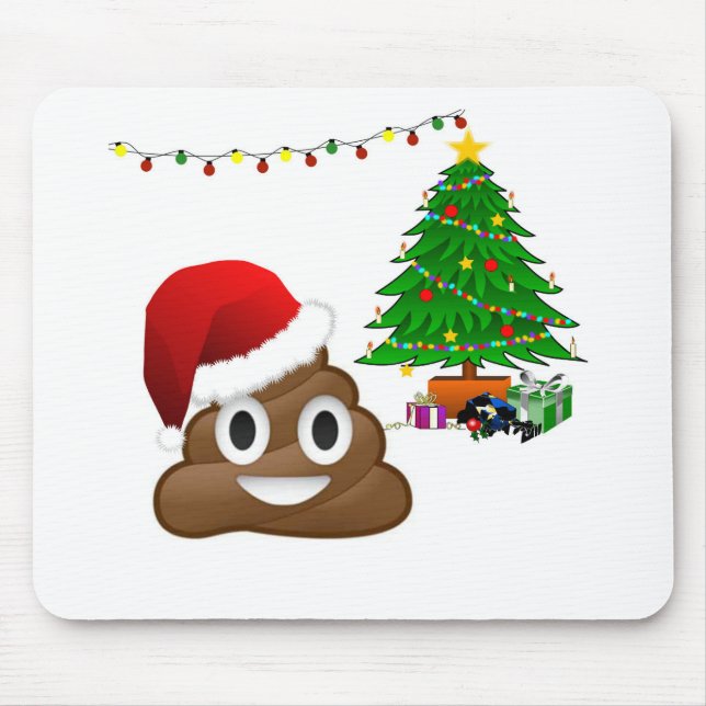 christmas poo emoji mouse pad (Front)