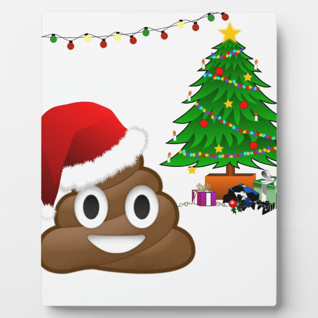 christmas poo emoji plaque (Front)