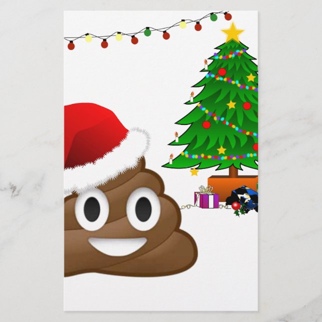 christmas poo emoji stationery (Front)