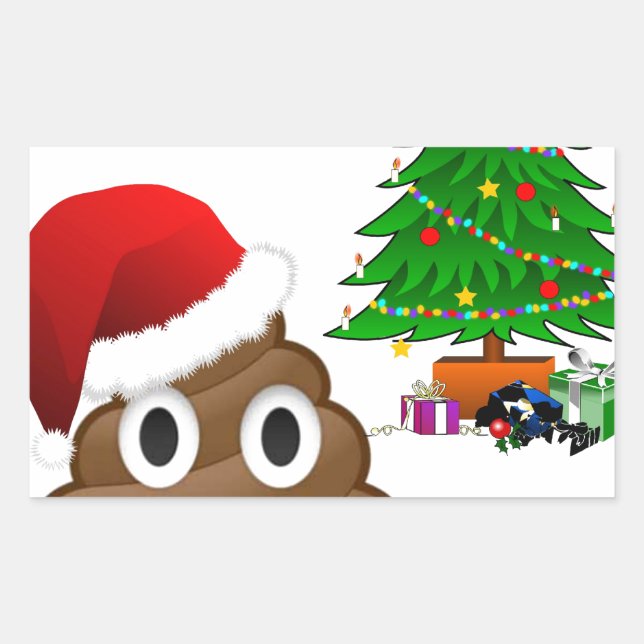 christmas poo emoji sticker (Front)