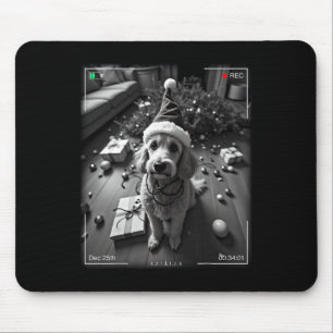 Christmas Poodle Caught On Camera  Mouse Pad