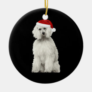 Christmas Poodle Christmas Tree Dog Puppy Watercol Ceramic Ornament