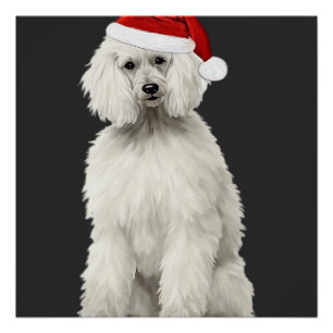 Christmas Poodle Christmas Tree Dog Puppy Watercol Poster
