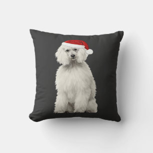 Christmas Poodle Christmas Tree Dog Puppy Watercol Throw Pillow