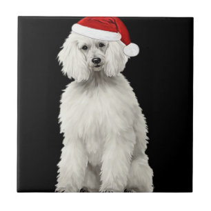 Christmas Poodle Christmas Tree Dog Puppy Watercol Tile