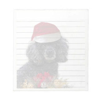 Christmas poodle dog notepad