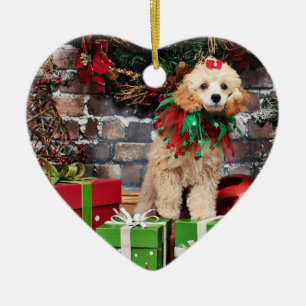 Christmas - Poodle - Dolly Ceramic Ornament