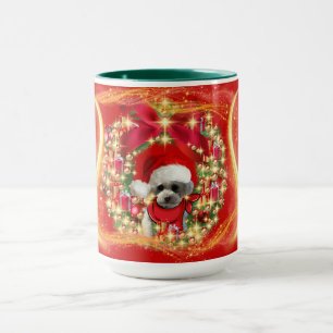Christmas Poodle Golden Harp Mug