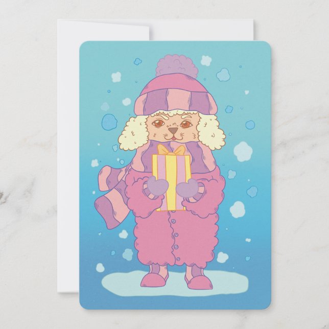Christmas Poodle Holiday Card (Front)
