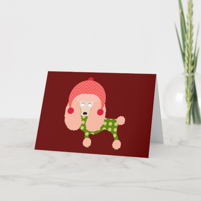 Christmas Poodle Holiday Card (Front)