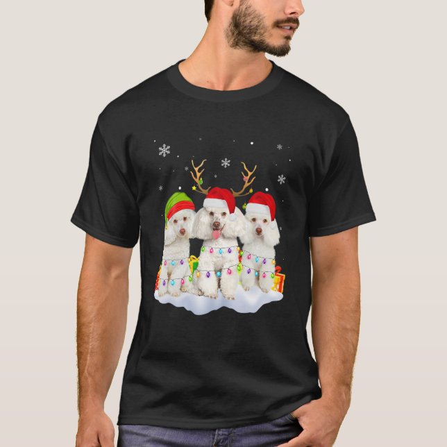 Christmas Poodle Pajama Poodle Christmas Dog Poodl T-Shirt (Front)