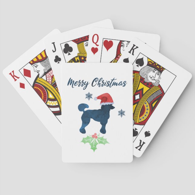Christmas Poodle Playing Cards (Back)