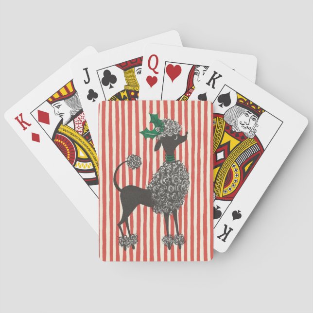 Christmas Poodle Playing Cards (Back)