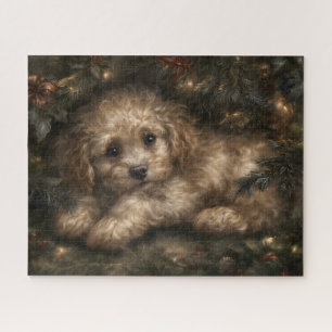 Christmas Poodle Puppy Jigsaw Puzzle