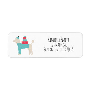 Christmas Poodle Return Address 