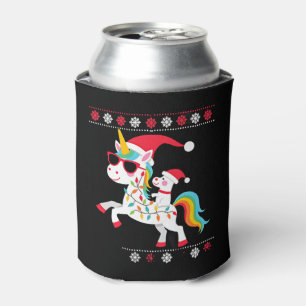 Christmas Poodle Unicorn Sunglasses Poodles T-Shir Can Cooler