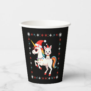 Christmas Poodle Unicorn Sunglasses Poodles T-Shir Paper Cups