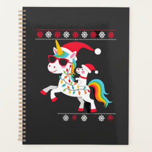 Christmas Poodle Unicorn Sunglasses Poodles T-Shir Planner