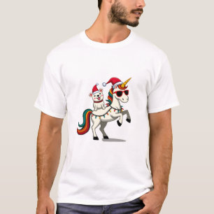 Christmas Poodle Unicorn Sunglasses Poodles T-Shir T-Shirt