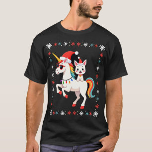 Christmas Poodle Unicorn Sunglasses Poodles T-Shir T-Shirt