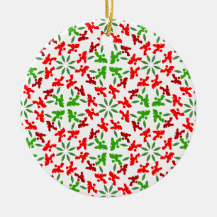 Christmas Poodles Ceramic Ornament