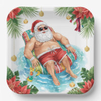 Christmas Pool Party with Santa Claus 