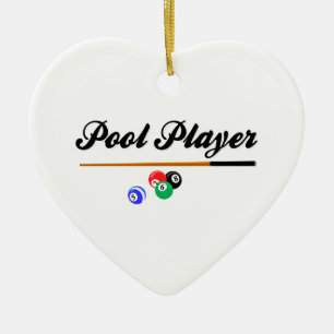 Christmas Pool Player Ceramic Ornament