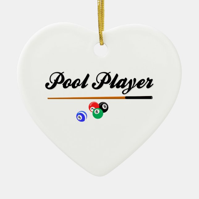 Christmas Pool Player Ceramic Ornament (Front)