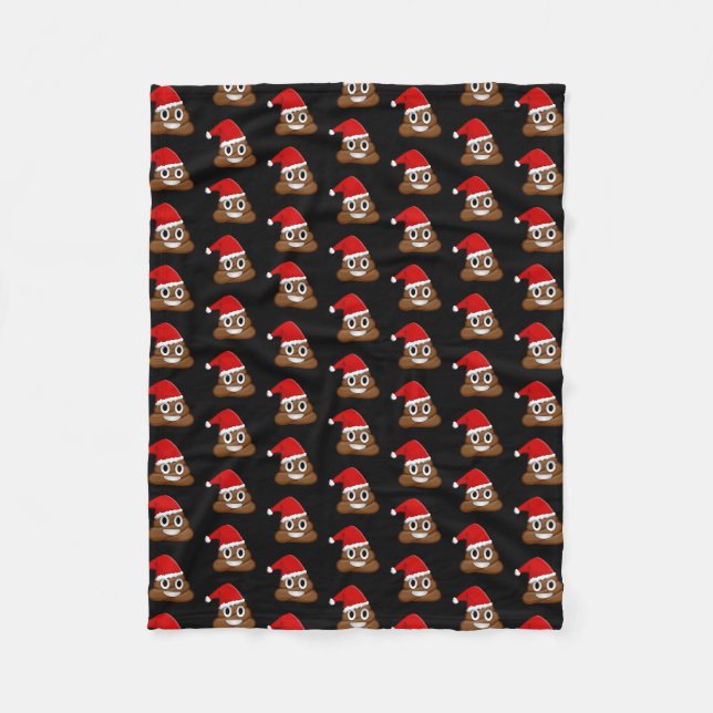 Christmas poop emoji Cute Funny Pattern Fleece Blanket (Front)