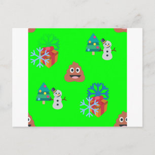 christmas poop emoji holiday postcard