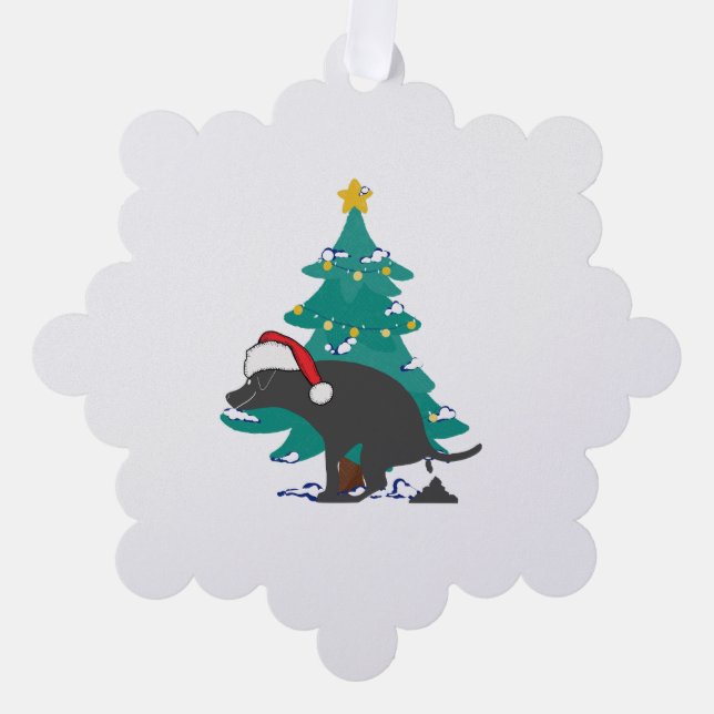 Christmas pooping Dogs Ornament Card (Front)