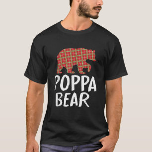 Christmas Poppa Bear Red Buffalo Plaid Xmas Falimy T-Shirt