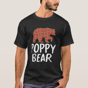 Christmas Poppy Bear Red Buffalo Plaid Xmas Falimy T-Shirt