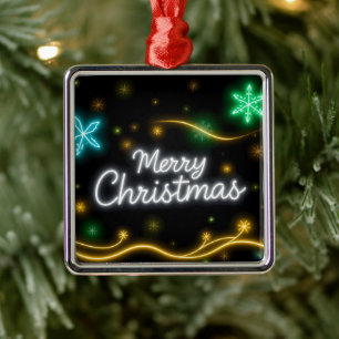 Christmas Popular Neon Holiday Collection Metal Ornament