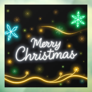 Christmas Popular Neon Holiday Collection Window Cling