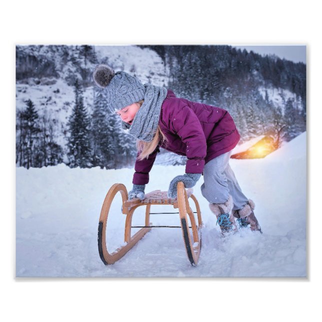 Christmas Portrait Personalize Template Frame It Photo Print (Front)