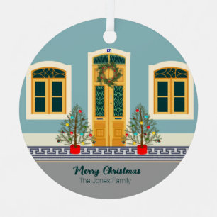 Christmas Portuguese Festive House Metal Ornament