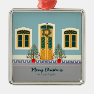 Christmas Portuguese Festive House Metal Ornament
