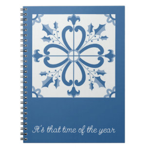 Christmas Portuguese holy tiles Recipe organizer Notebook