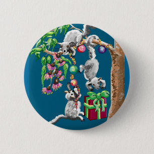Christmas possums 2 inch round button