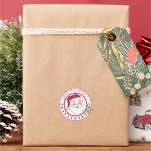 Christmas Post Stamps Fun Cute Santa Baby Classic Round Sticker