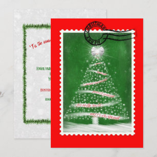Christmas Postage  Stamp Invitation