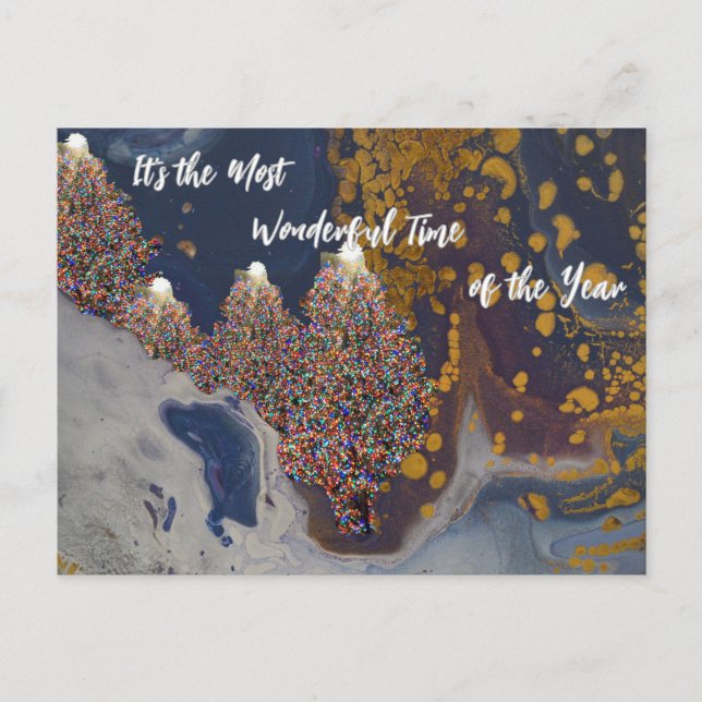 Christmas Postcard Abstract Painting  (Front)